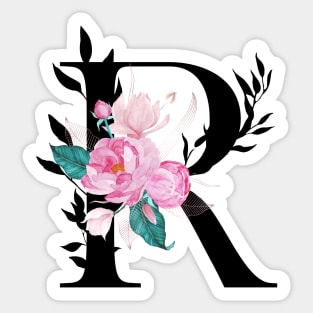 Floral Monogram R Sticker